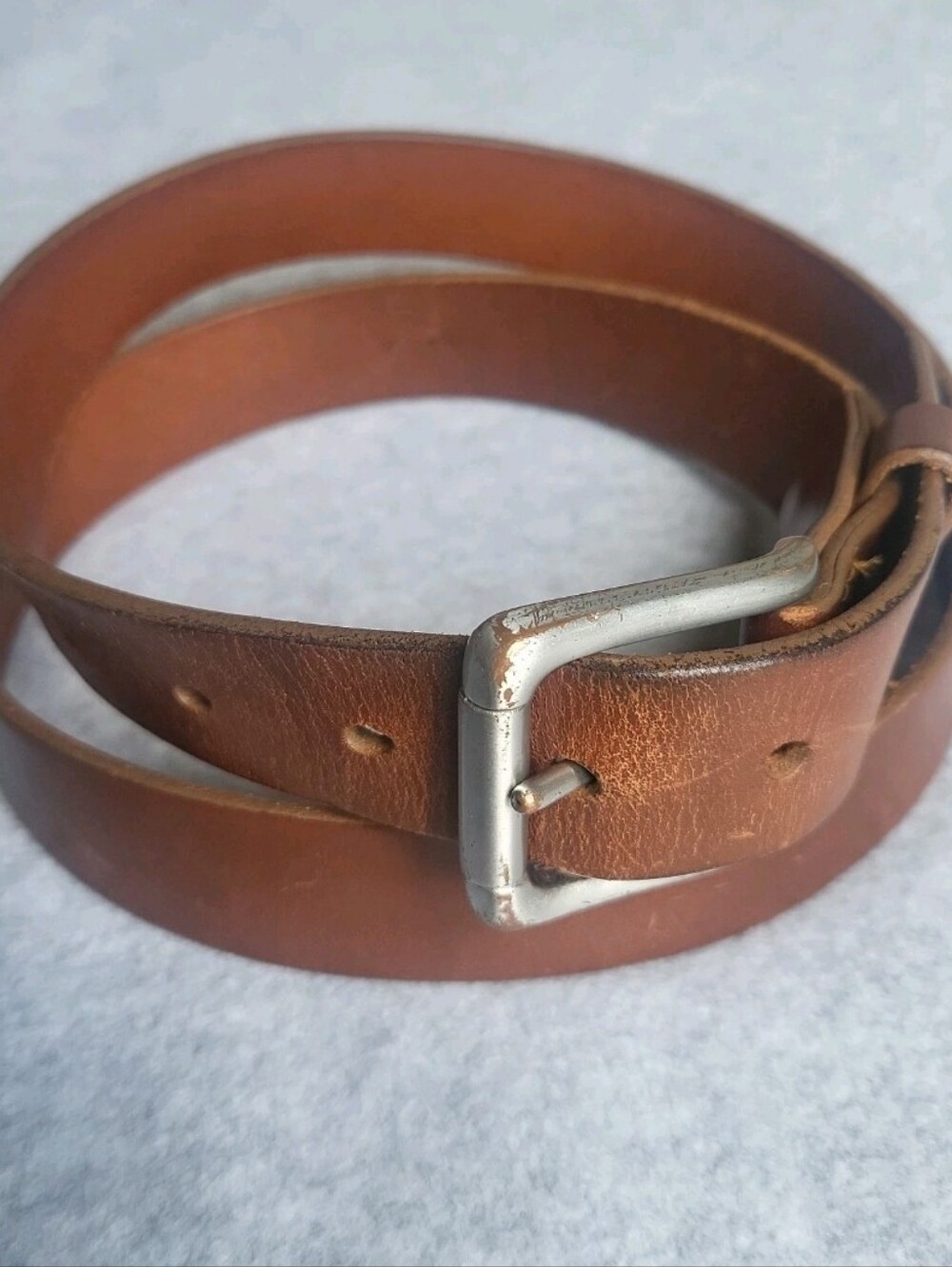 Johnston & Murphy Belt Mens 38 Black Brown Stainless Steel Buckle 75-6996 USA